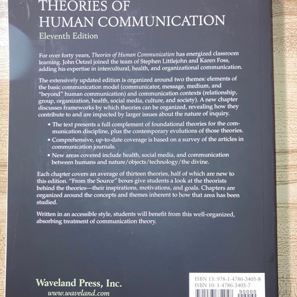 Theories of Human Communication, Eleventh Edition - Paperback Textbook - Picture 3 of 3